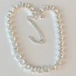 Silver Cupchain Necklace with Rhinestone Chain