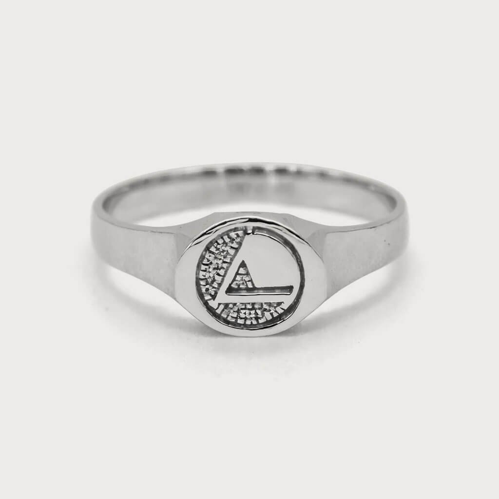 Monogrammed Signet Ring with custom engraved initials