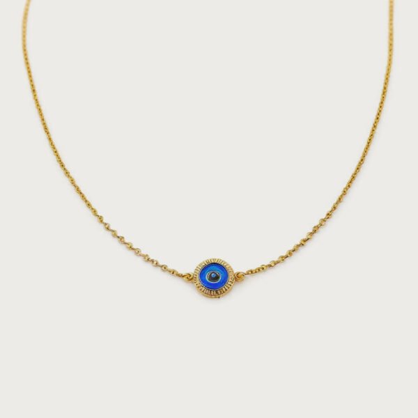 Evil Eye Necklace with gold chain and blue evil eye pendant