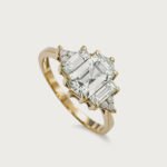 Three Stone Ring with trio of sparkling stones