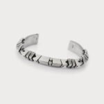Silver Black Wire Bracelet with two-tone wire design