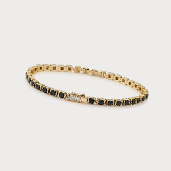 Tennis Bracelet with square-cut CZ stones in continuous line design