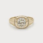 Gold Lab White Diamond Ring with lab-grown diamond in gold band