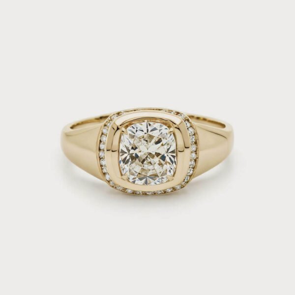 shop48-product29 (2) Gold Lab White Diamond Ring with lab-grown diamond in gold band