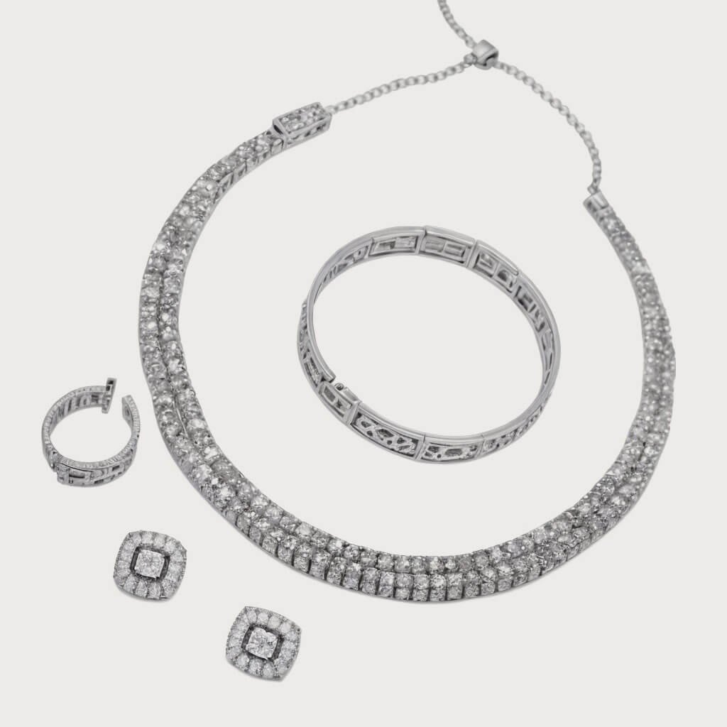 Necklace Bracelet and Earring Set displayed together