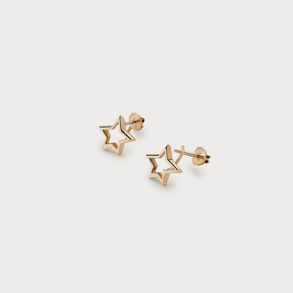 Star Gold Plated Stud Earrings with star-shaped design