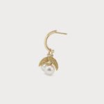 EarringRegalo Rose Cuff Earrings Pearl with pearl accent detailing