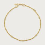 Rice Puff Bead Anklet with textured rice-shaped bead detailing