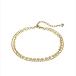 Layered Tassel Anklet with multi-chain layered design and tassel charm