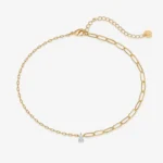 Beaded Chain Anklet with delicate bead detailing on fine chain